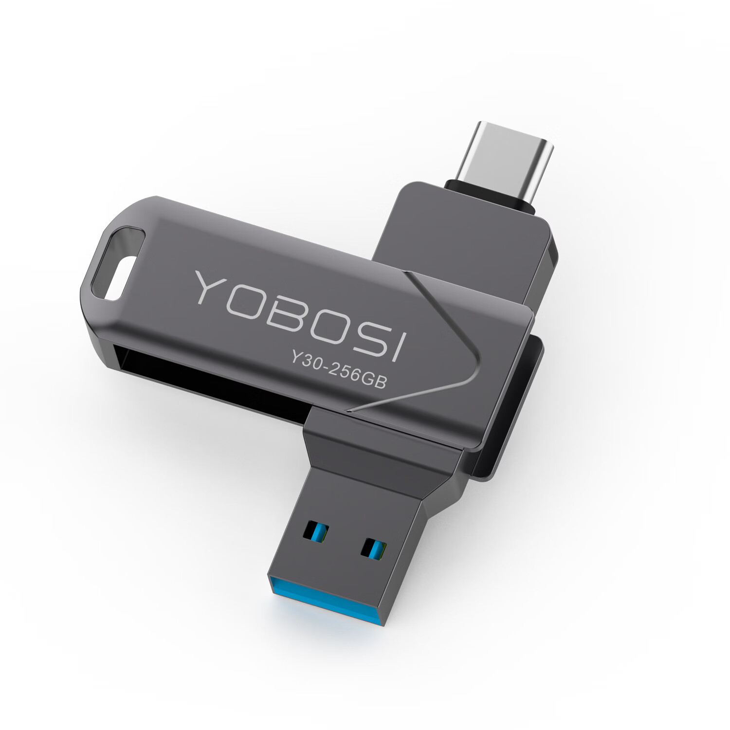 yobosi【优博思】 手机u盘typec双接口64G企业礼品定制金属USB3.2高速手机扩容u盘礼品定制免费激光logo Y31枪色-最高读取150MB/s高速3.2版本 64GB
