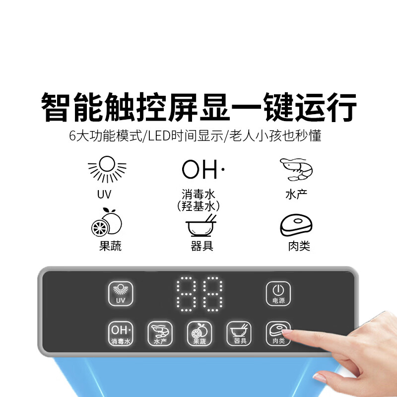冰尊（BENSHION）果蔬清洗机家用洗菜机去除细菌农药瘦肉精激素食材净化机果蔬解毒机净化器 机器标配
