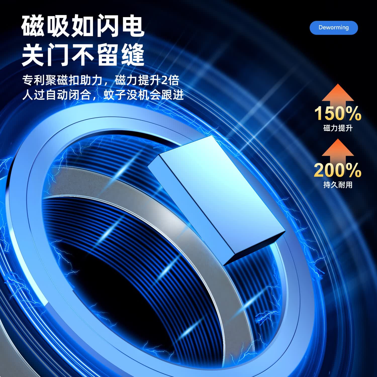 纱屋净防蚊门帘夏季家用大门入户门加密驱蚊门纱免打孔磁吸全磁条六甲盾 灰色中开 90cm*200cm 免打孔 【宽*长】