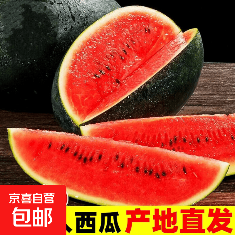 【坏果包赔】新鲜黑美人西瓜新鲜水果应季甜品种产地直发黑籽红肉 带箱7斤-净果6斤起