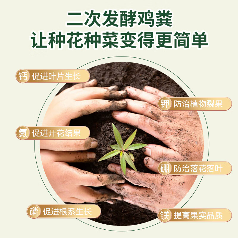 发酵鸡粪肥料花卉绿植营养土改良土壤疏松透气含腐殖质 15斤(分两包发)