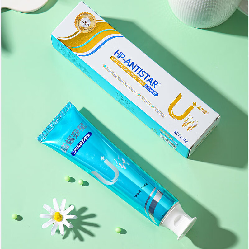 幽螺莎星口腔抑菌膏去牙渍洁白清新口气幽门螺旋去烟渍臭减轻口气牙齿膏 口腔抑菌膏140g*1