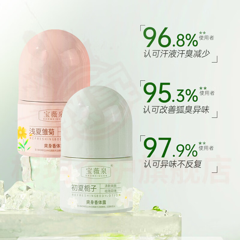 熏姿颜臻元小红瓶香体露止汗清爽腋下净味除臭草本亲肤抑汗舒缓持久留香 组合装【浅夏雏菊+初夏栀子】各一瓶 官方直售