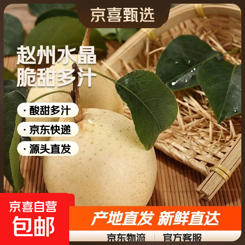 京喜加赵州水晶鸭梨新鲜水果产地直发【一】单果180g  带箱4斤特惠装（净重3.5斤）