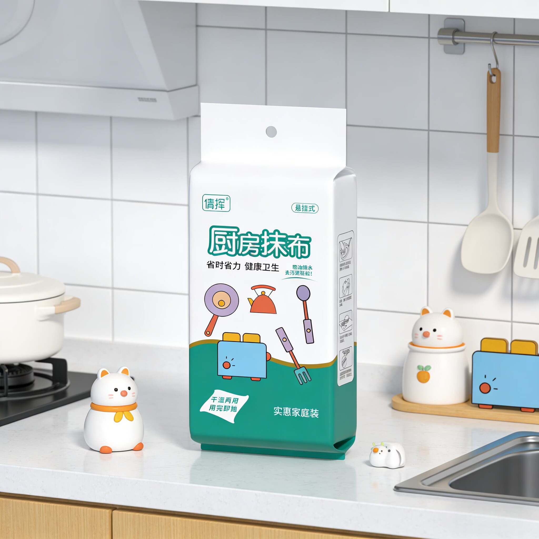 家具配件悬挂式懒人抹布一次性抹布抽取式不沾油洗碗布家具配件 抽式抹布【1包】30抽18x19cm