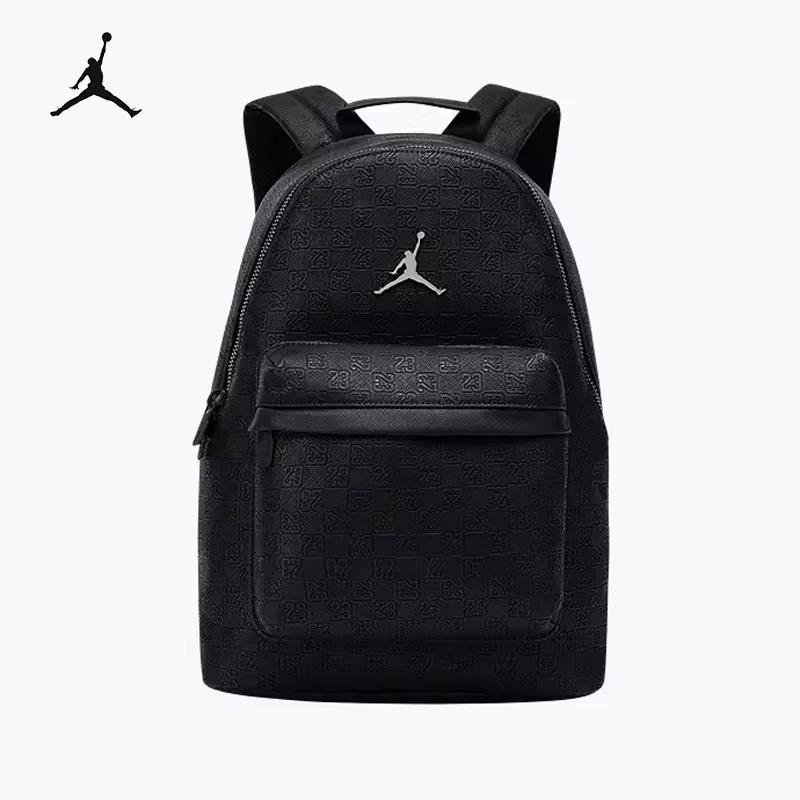 NIKE男士商务背包高端乔丹大容量皮质双肩包新款出差百搭高质感书包 【正黑】JD2443026AD-001_DS