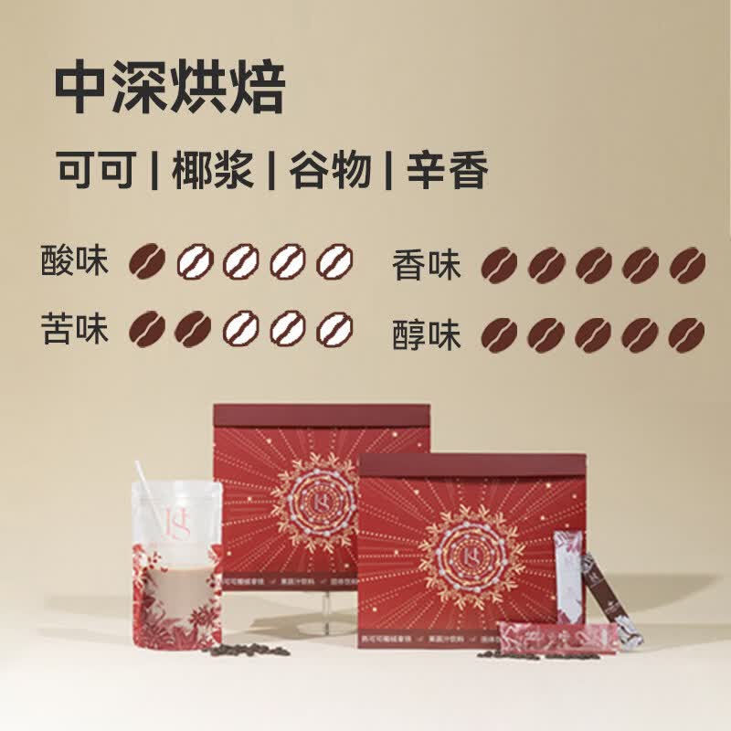 HENSO咖啡低因冻干咖啡阿拉比卡热可可椰绒拿铁袋装速溶 【共7包】热可可椰绒拿铁7包*1盒