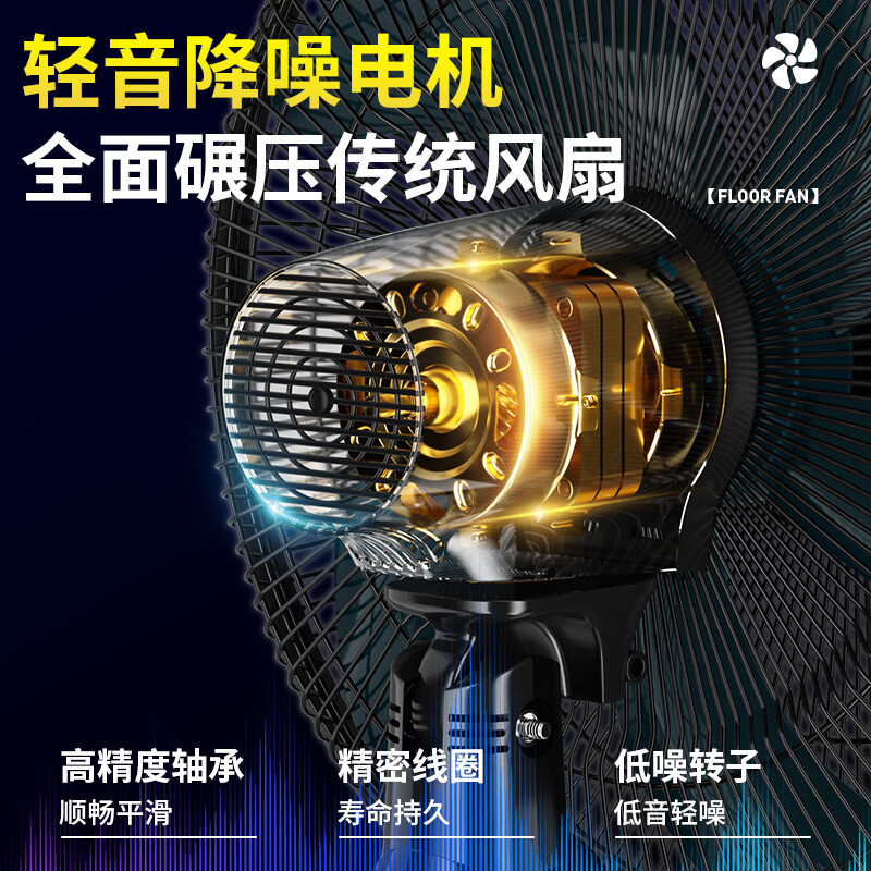 万宝(Wanbao)电风扇落地扇家用风扇立式大风力客厅宿舍五叶扇轻音节能劲风远距电扇铝叶大风 18英寸铝五叶机械款【铜芯电机】