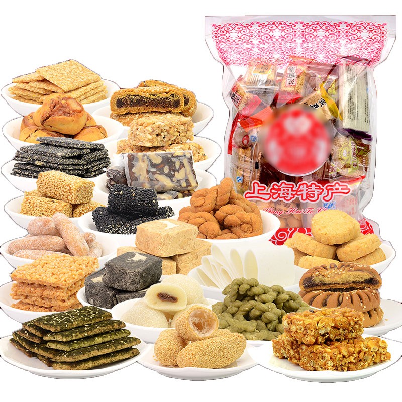 佳帅三国贡品上海特产城隍庙景区特色小吃18款传统糕点心800g礼袋礼盒