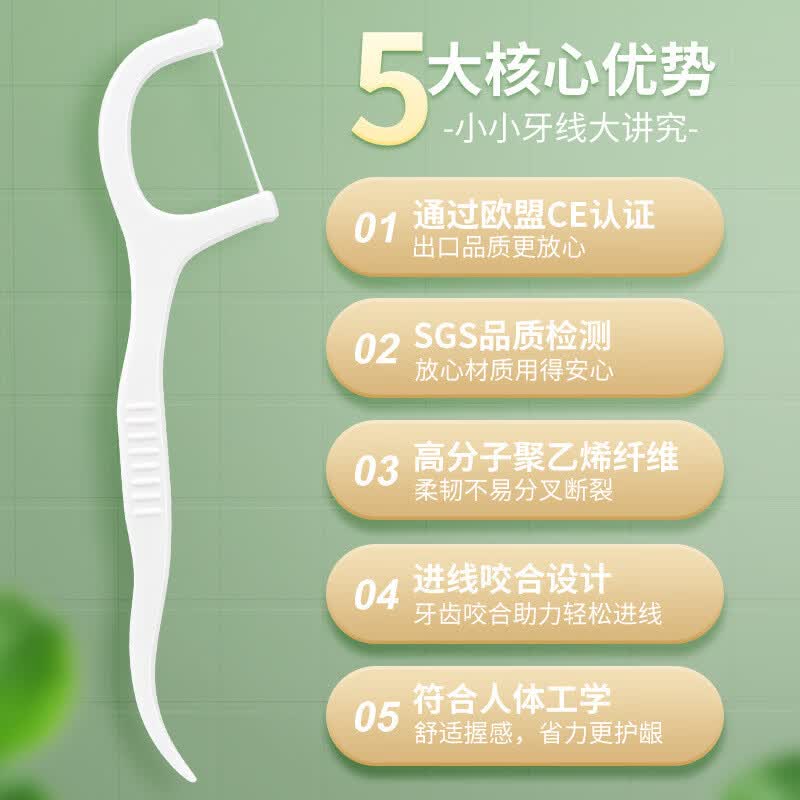 健深层牙线洁齿细滑一次性牙线签高弹力剔牙齿牙缝护理家庭装 高弹力牙线【01 03型随机 新升级包装】 4盒【随身盒】200支-推荐
