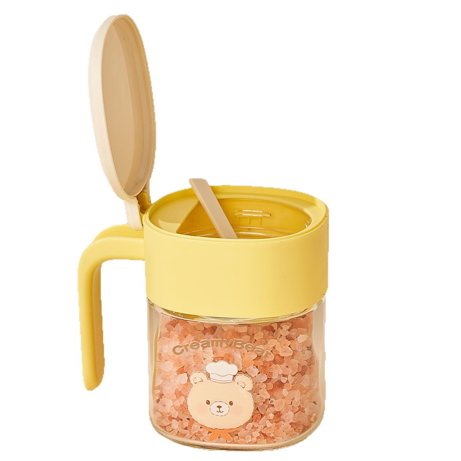 星舵家用密封调味瓶套装厨房油壶盐罐调料盒收纳组合三件套神器 奶黄小熊调味罐360ml*4[标签]