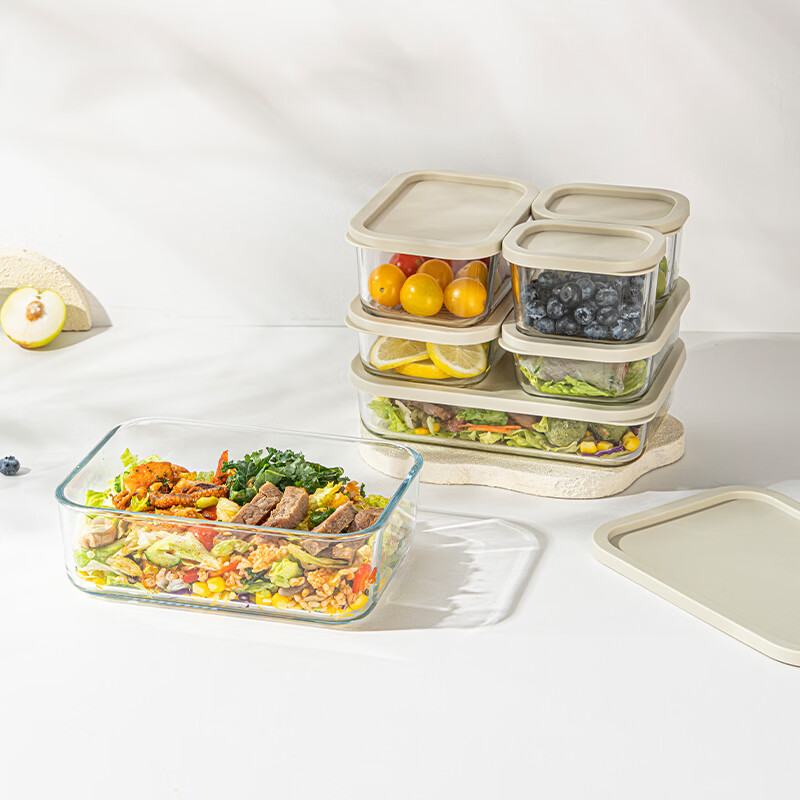 LOVWISH玻璃保鲜盒冰箱专用收纳容器冷冻食品密封盒冷藏蔬菜食物分装盒 乐叠辅食盒【可微波】小号300ml*1