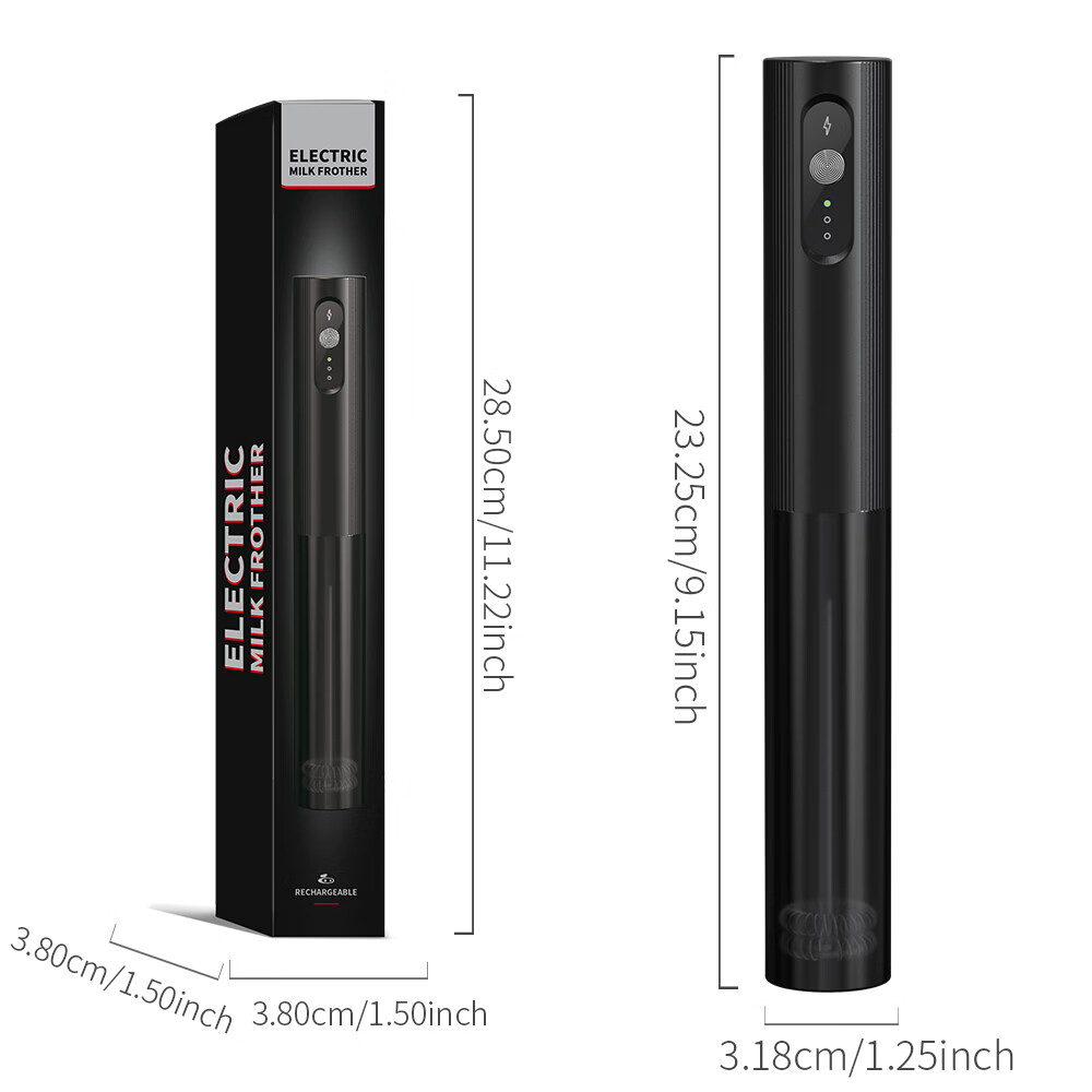 电动奶泡器带收纳盖子充电咖啡打泡器家用手持无线牛奶搅拌打发器 纯白 1个 充电款【圆键白三挡变速】奶泡器