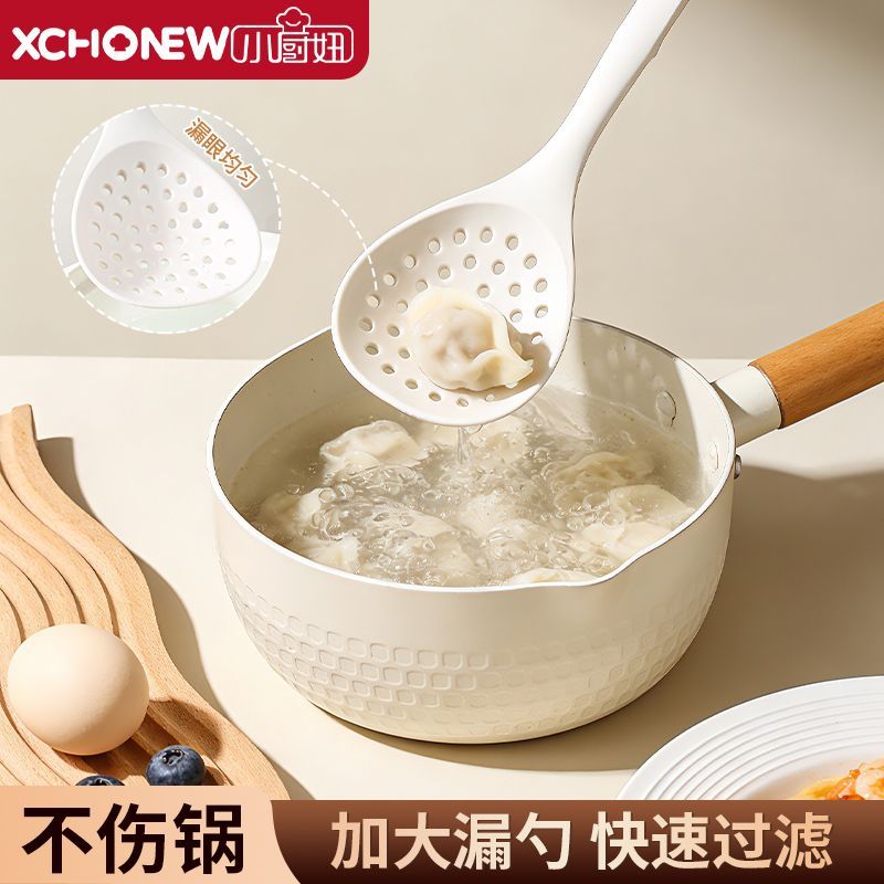 小厨妞硅胶锅铲家用食品级耐高温炒菜铲子不粘锅专用防烫漏勺汤勺 超值三件套【母婴专用】耐高温无毒无异味