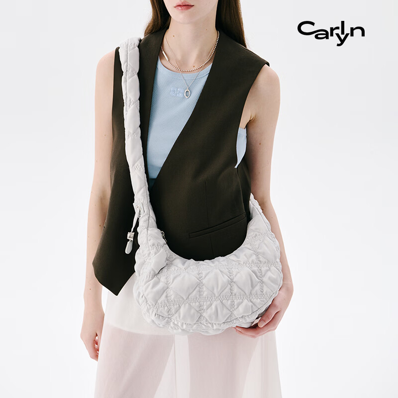 CARLYN MAVE春夏月牙包韩国设计小众云朵包休闲时尚手提单肩包女包轻奢 乳白色I 48小时发货