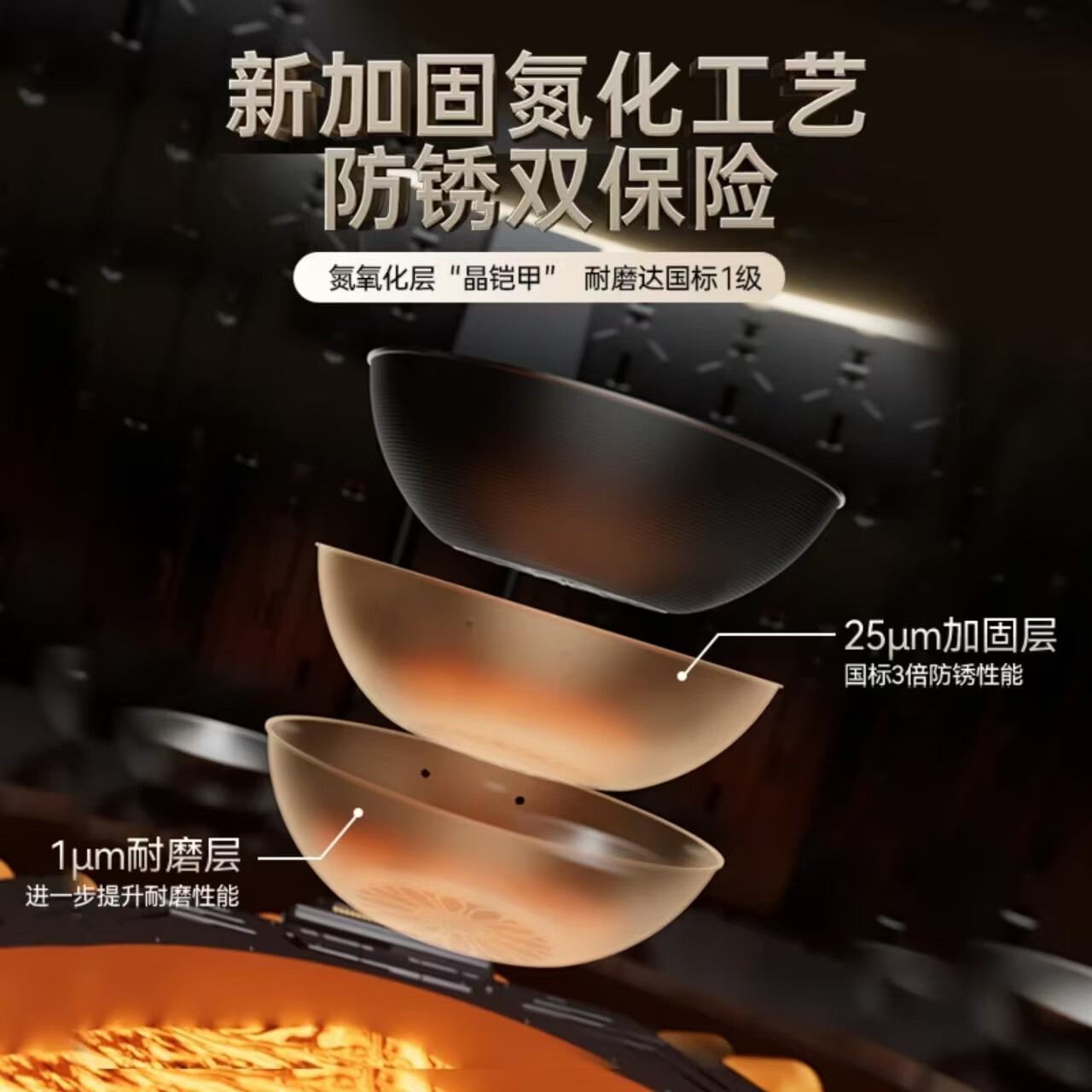中康【第四代】中康极铁锅防锈王精铁0涂层家用免开锅不挑炉灶 32cm 圆底四件套(锅+盖+蒸屉+铲子) 32cm
