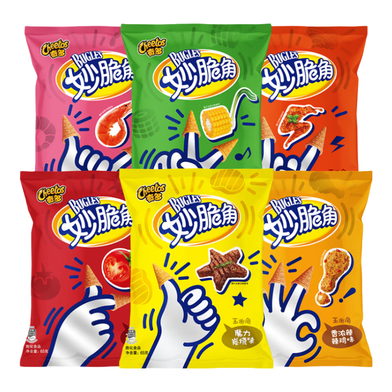 奇多（Cheetos）妙脆角 口味随机 65g*6袋 妙脆角 零食 休闲食品
