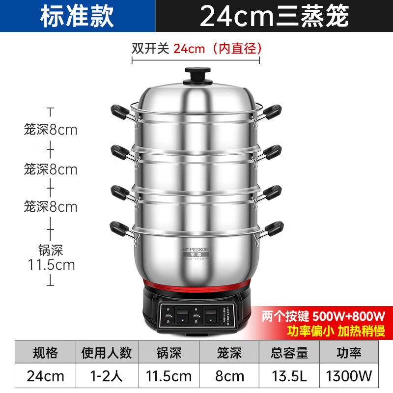 ����PESKOE�����������ö๦�ܶ�ʱ������������Զ��ϵ�����С���������� �����׼��24CM�������������3�� 197.67Ԫ