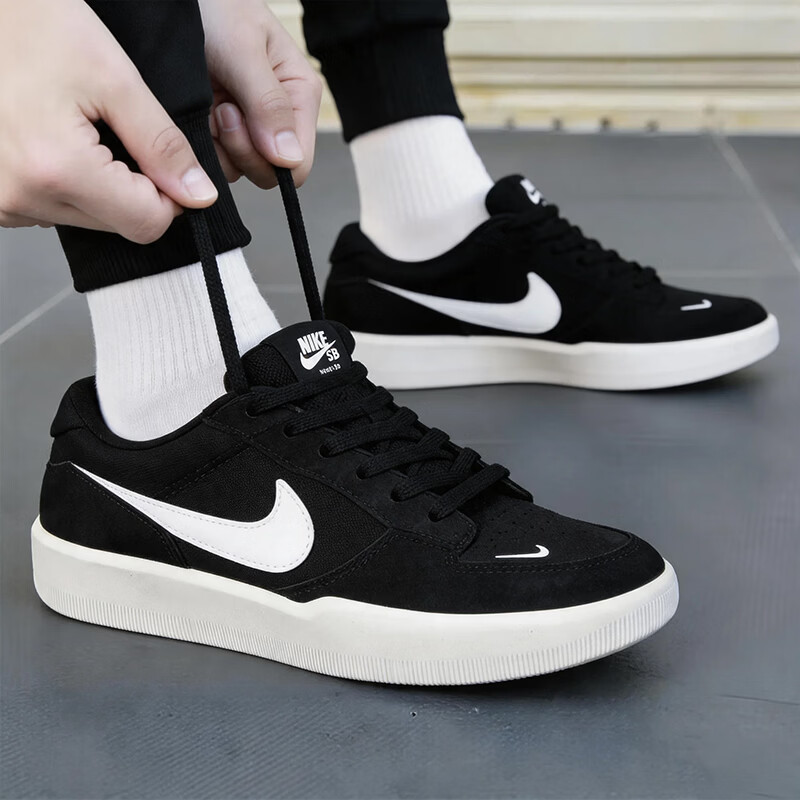 耐克(NIKE)男鞋 2026夏季新款运动鞋子时尚户外休闲鞋透气轻便耐磨低帮板鞋 黑/白/SB FORCE 联系客服推荐尺码 43