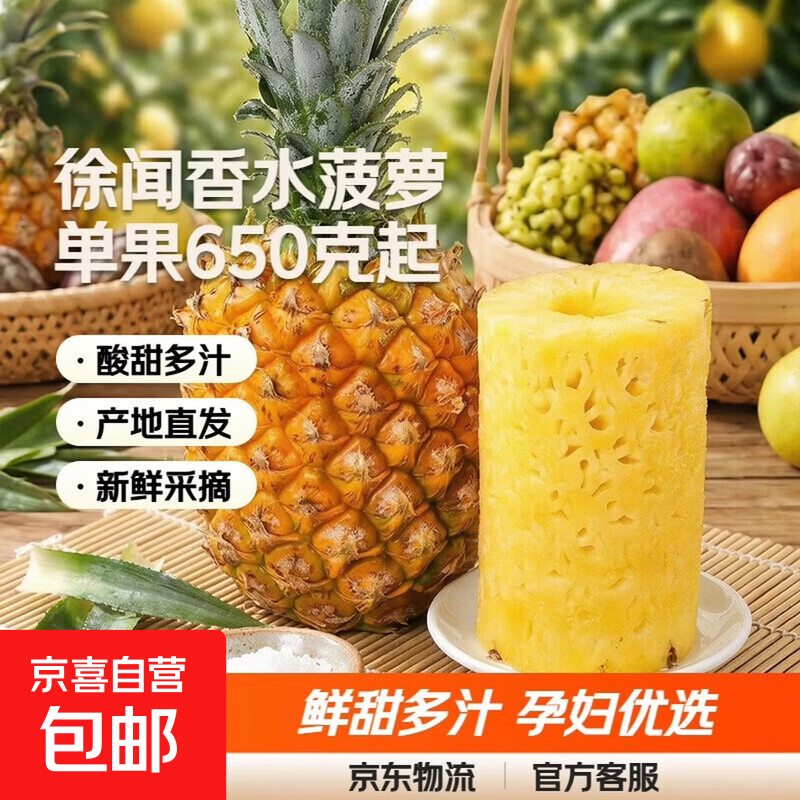 广东徐闻香水菠萝 新鲜生鲜水果 净重4.5斤 单果650g起