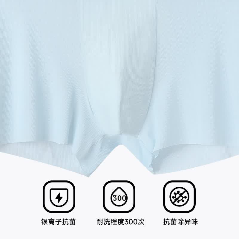 JOWDIA理寻男士冰丝内裤夏季新款超薄透气网孔凉感抑菌四角裤衩无痕速干 随机3条装 3XL