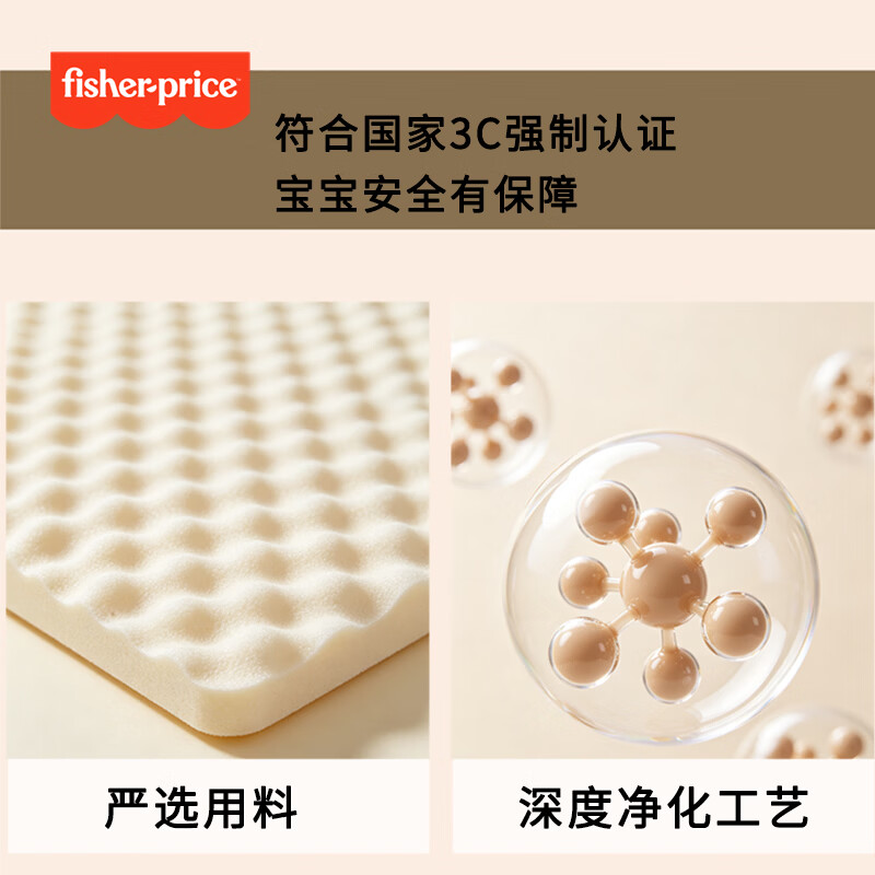 费雪(Fisher-Price)宝宝爬爬垫婴儿折叠垫无味IXPE客厅地垫儿童加厚爬行垫泡沫防摔 抗污耐磨【覆膜+蜂氧棉IXPE-压边】卡通动物+大巴车 150*180*2cm【甲酰胺甲醛N.D. 99%抗菌】
