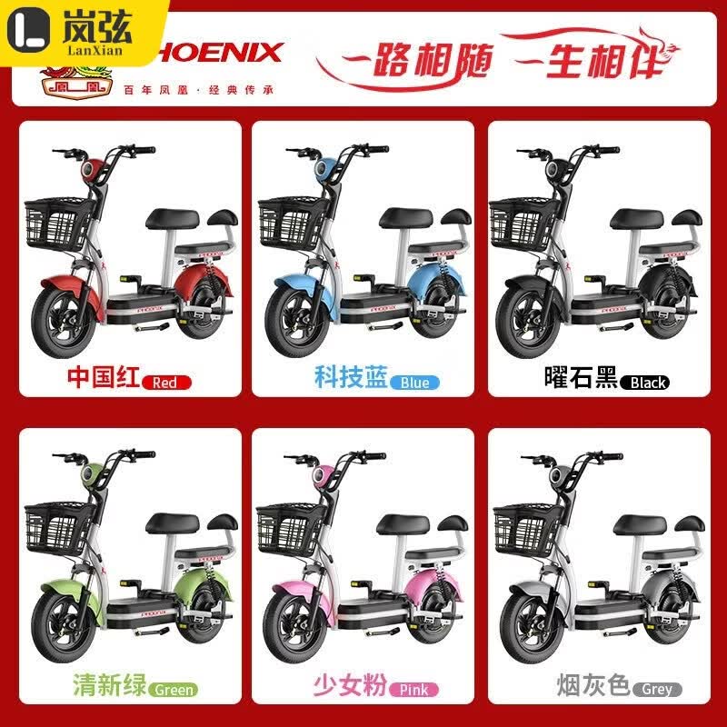 TLXT电动车小型车凤凰电动车2025新款小型电动自行车新国标可上牌锂电 【升级版】配12A汽车级锂电池-续航75公里+2 48V12ah