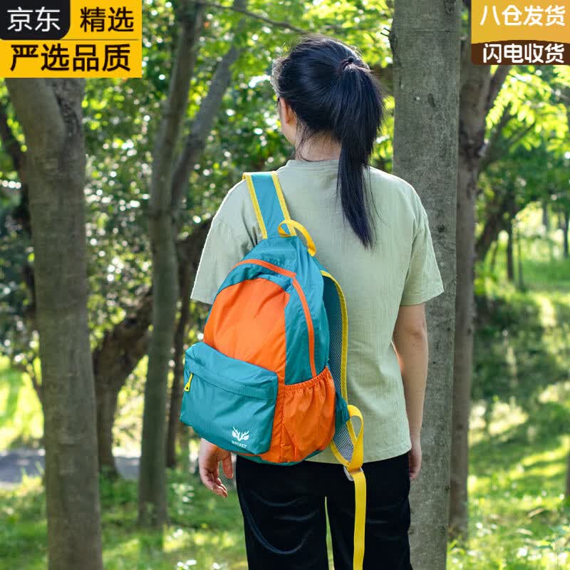 KGEG日本进口名牌户外轻便小背包女旅行新款超轻登山包折叠爬山双肩包 黑色