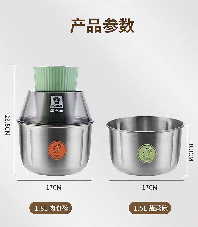 mdng德国进口品质不锈钢绞肉机料理机电动自动饺子馅碎菜机家用绞肉机