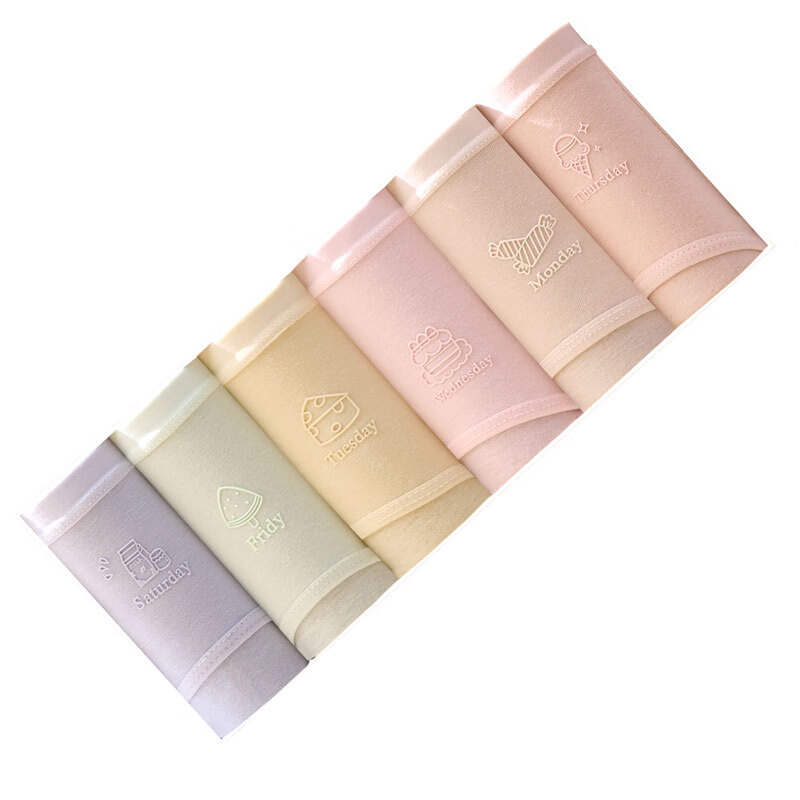 宜而爽女士内裤女纯棉柔软舒适透气中腰简约时尚三角裤头 立体滴胶6条 6条 L