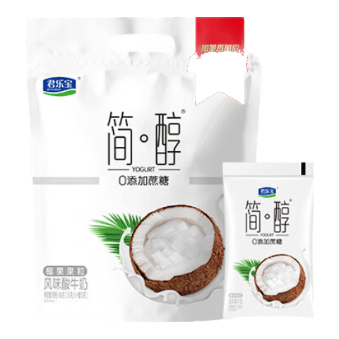 君乐宝（JUNLEBAO）简醇0添加蔗糖风味酸牛奶低温酸牛奶佐餐营养牛奶健康轻食 【尝鲜装】简醇椰果150g*6袋