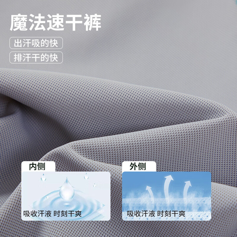 小猪班纳（PEPCO）【吸湿速干】凉感防蚊裤童装春夏装儿童长裤中大童男童女童裤子 水晶灰 140