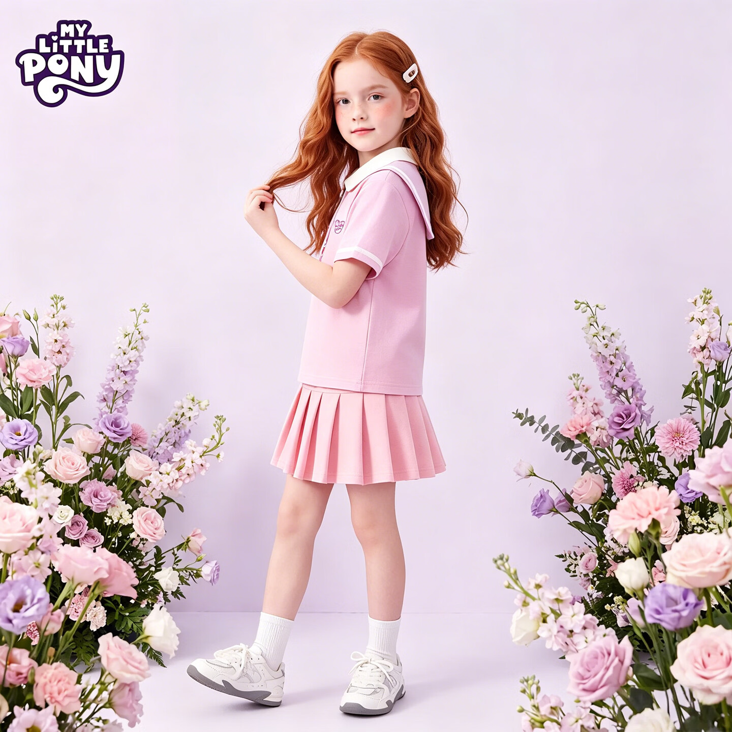 小马宝莉（MY LITTLE PONY）女童百褶裙子套装2026新款夏季女孩洋气装宝宝中小童夏装 粉色 110 110码 建议100-110cm