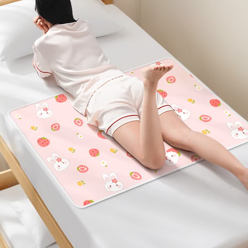 童葵姨妈垫生理期专用垫月经期小床垫床上隔尿垫防水可水洗垫子房事垫 【新升级10A抗菌】橘色小猫（瞬吸易洗）-月舒系列 80*120cm1条装【学姐推荐】