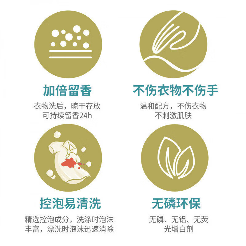 【甄选直发】袋持久香氛去污护色洗衣液国产 山茶花香洗衣液2kg*1袋
