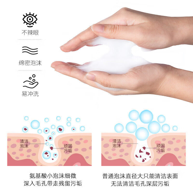 【厂家直发】氨基酸净润洗面奶面部护理深层清洁毛孔洁面乳护肤品 100g 氨基酸净透洗面b