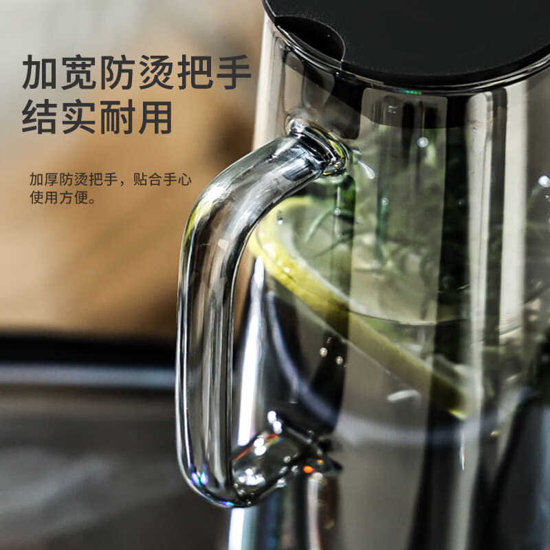古莜北欧水具套装家用客厅玻璃喝水杯子家庭茶杯茶具杯具待客用高级感 扭扭杯水具套装【1壶4杯-灰色】