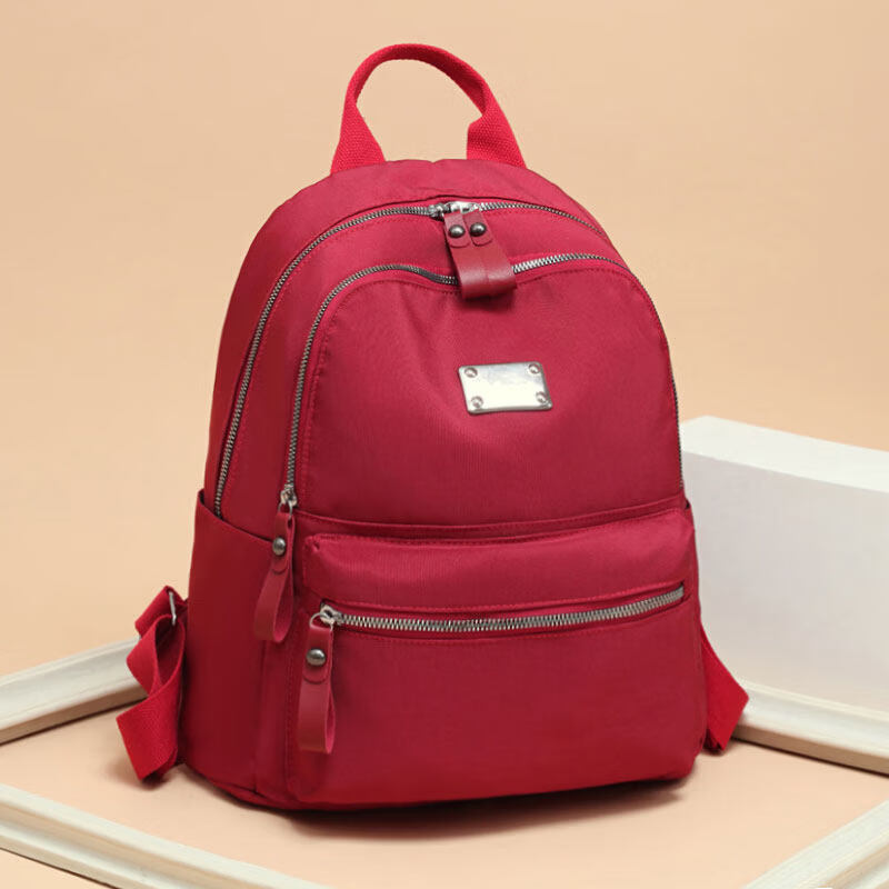 GYKZ日本进口双肩包女2026新款潮时尚百搭大容量旅行背包牛津布女士包 红色