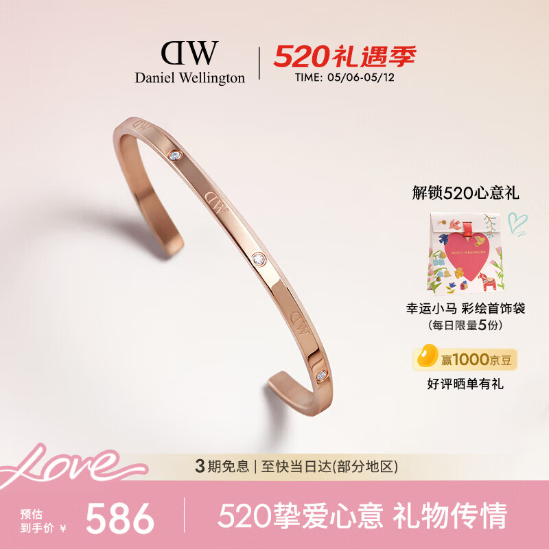 丹尼尔惠灵顿（DanielWellington）dw手镯女[520送女朋友礼物]闪耀星辰玫瑰金小号dw情侣手镯DW531