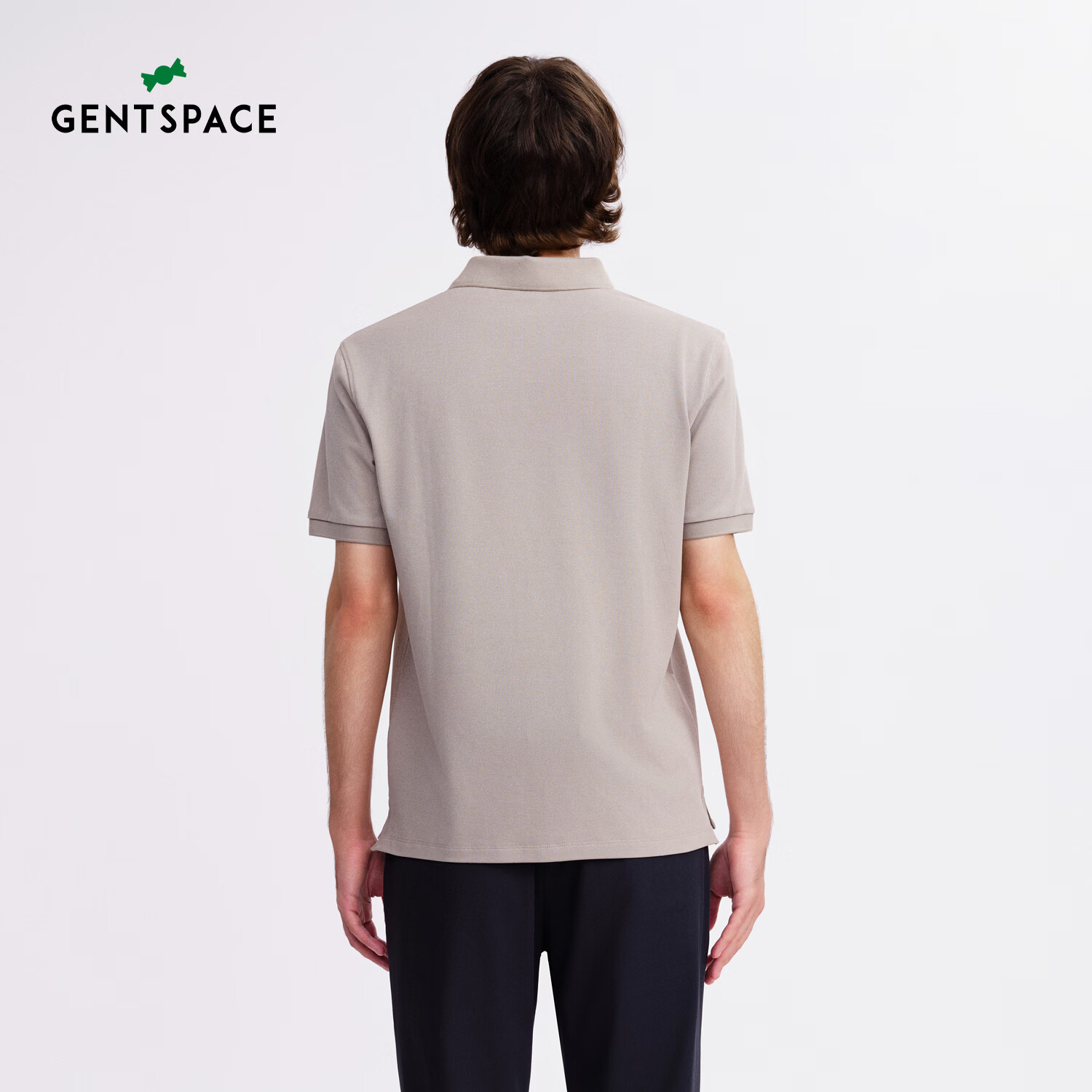 GENTSPACE男士短袖POLO衫春夏新品低调时尚利落短袖T恤衣服上衣 灰卡其 S 46 170/92A