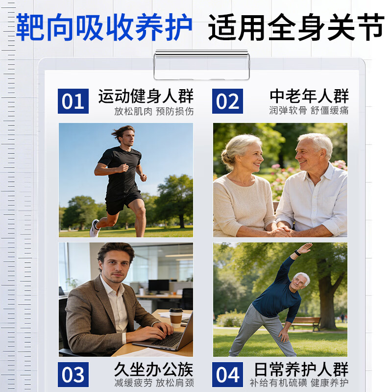 Mrudee氨糖软骨素中老年人韩国进口鲨鱼维骨力关节半月板膝盖补软骨密度 【高丽大白管】氨糖运动按摩膏 150ml*3盒