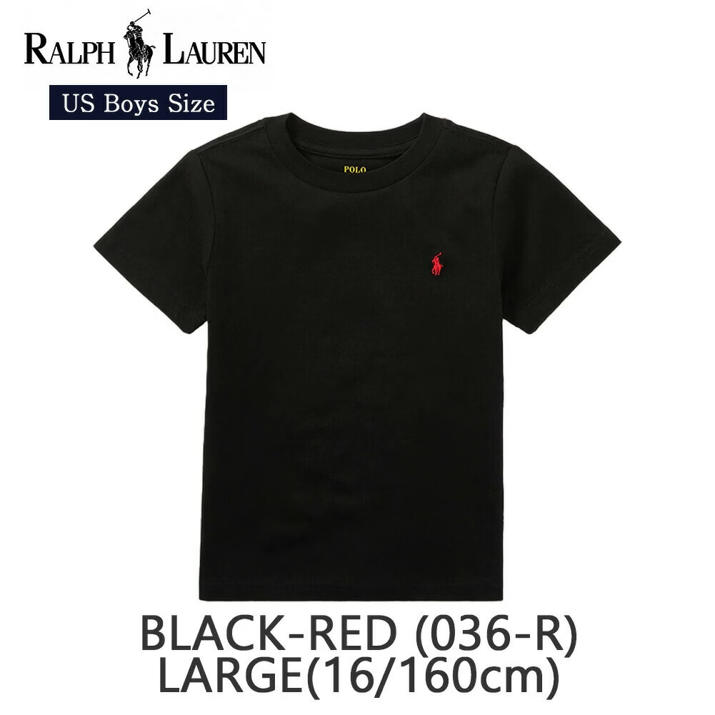 Polo Ralph Lauren【仅限儿童与青少年】拉夫劳伦休闲T恤半袖户外短袖上衣 日本直邮 Black XL （相当男士L)160-170cm