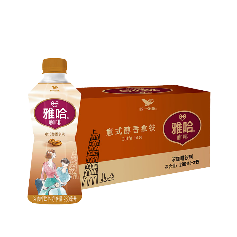 Uni-President 统一 AHA雅哈咖啡 意式醇香拿铁 280ml*15瓶