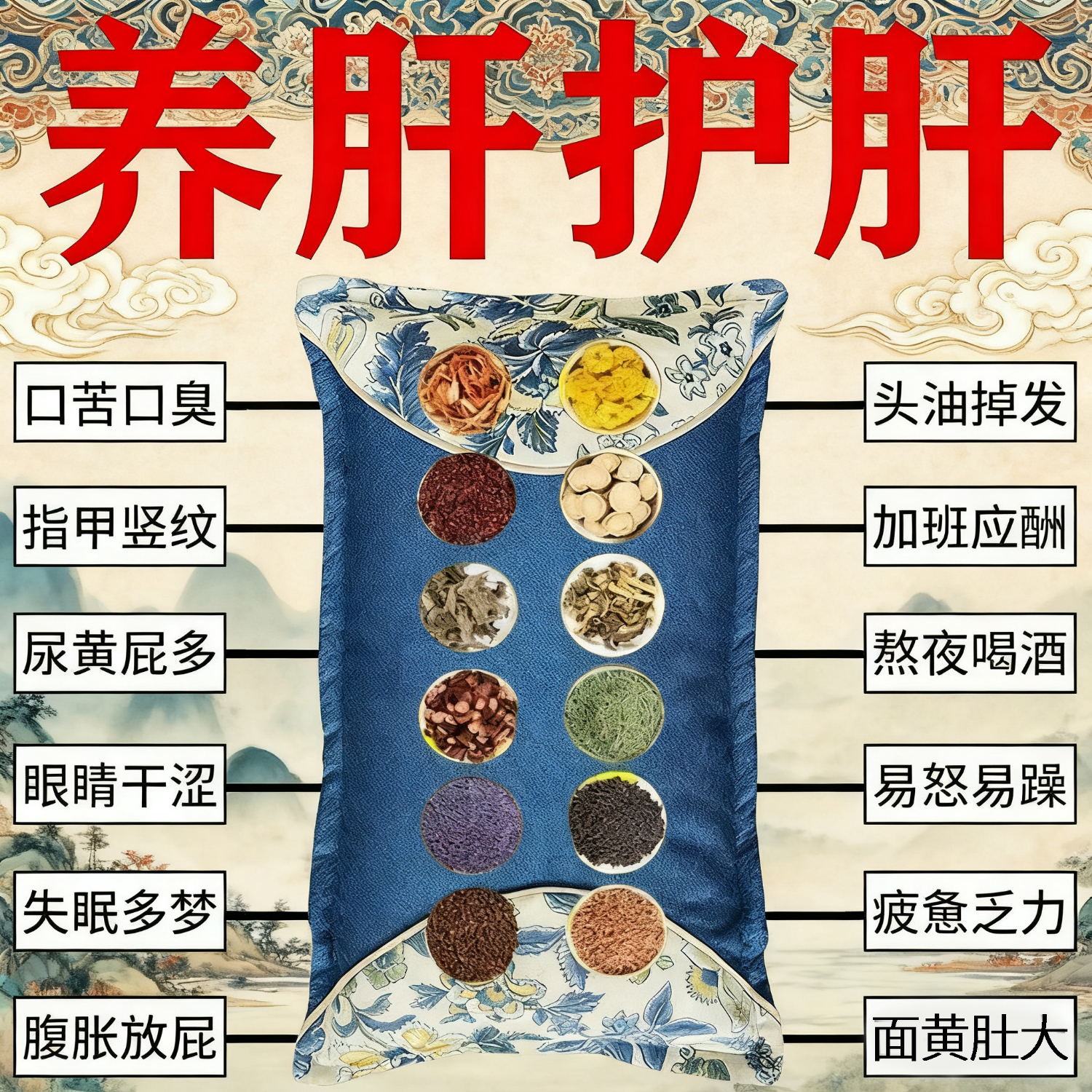 【百年传承养肝】安神助眠改善睡眠护肝养肝排毒清肝调理中药枕 【9999倍效】肝脏健康摆脱肝 烦恼  药枕 单只