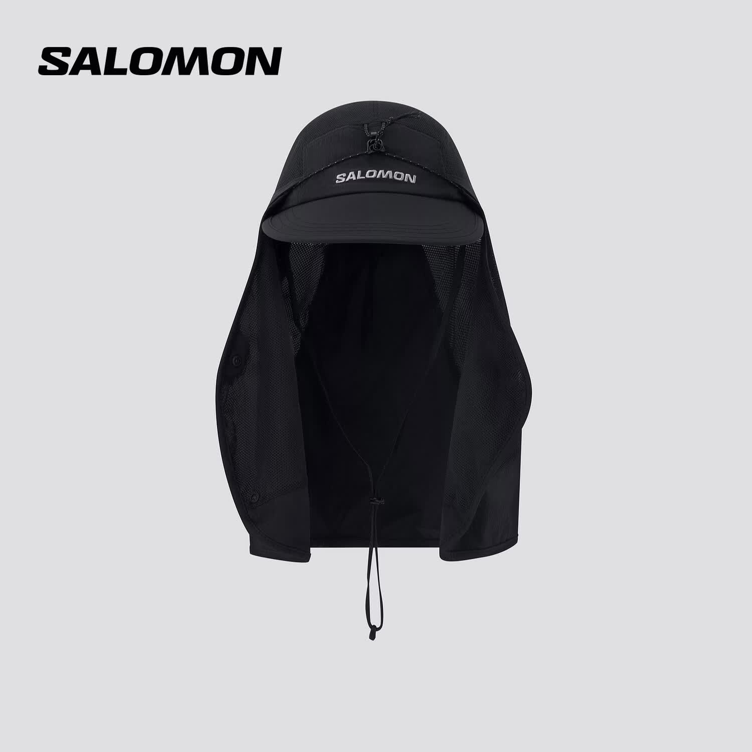 萨洛蒙（Salomon）男女款 户外运动防护舒适透气遮阳帽子 COURANT SAHARA CAP 黑色 D00811 均码