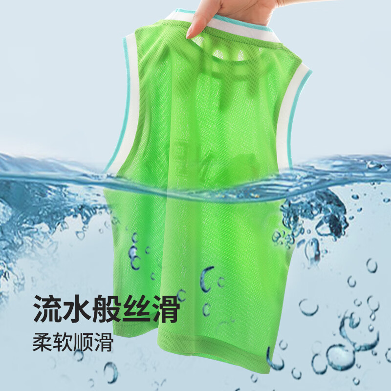 迷你木木屋儿童夏季套装男童背心短裤套装运动休闲透气舒适 草绿 140