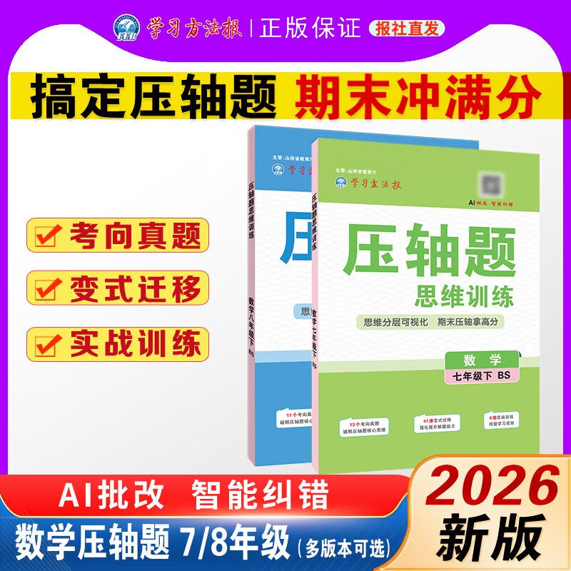 2026初中78年级下【数学压轴题思维训练】期末冲刺AI批改学习方法报 八年级下北师大版 无规格