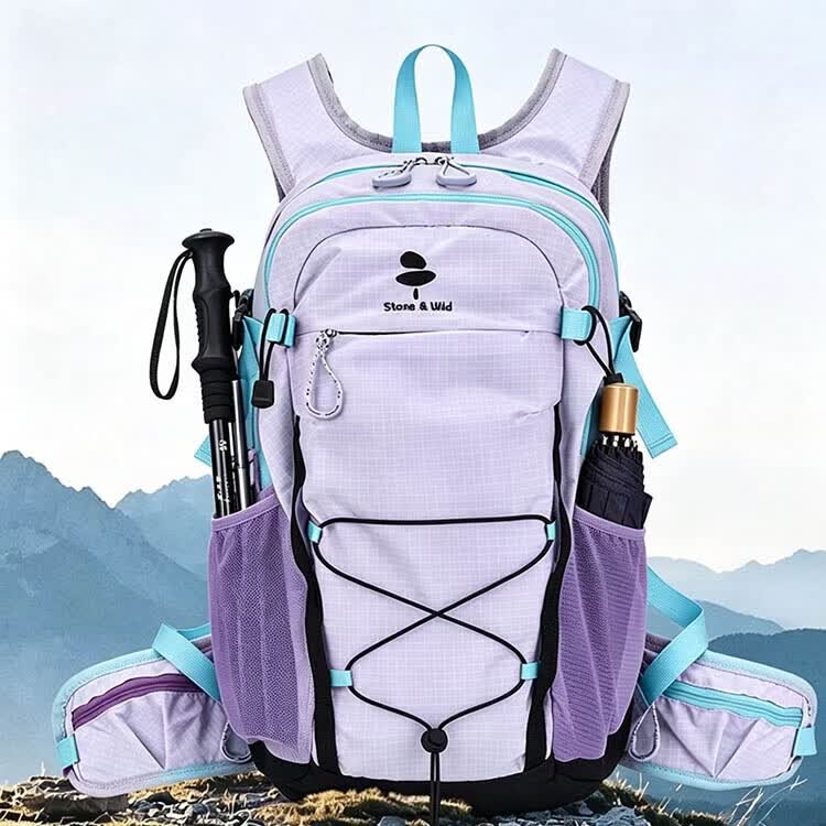 尤克达蒂（yookdd）登山包徒步双肩轻便专业大容量户外露营轻探险运动背包防泼水休闲 登山包【幻影紫】
