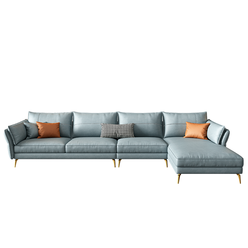 风之意 科技布沙发轻奢极简现代简约小户型客厅北欧转角贵妃布艺沙发XH-A88GF 冰川蓝 单人位