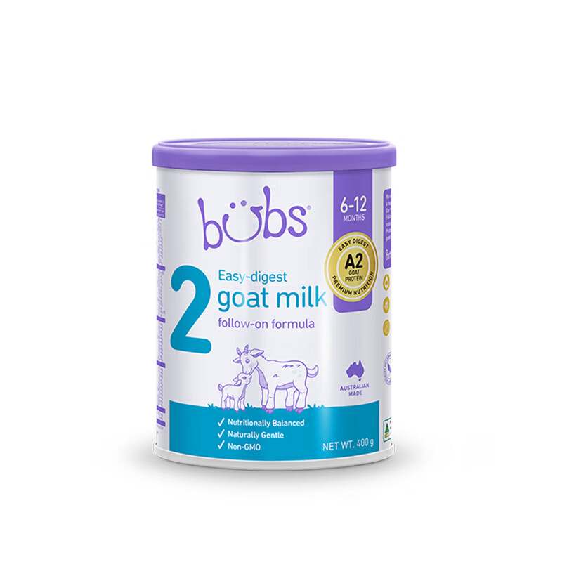 Bubs(贝儿) 澳洲原装进口 婴幼儿奶粉A2配方羊奶粉含叶黄素 官方授权 2段6罐小罐400g 效期27年4月